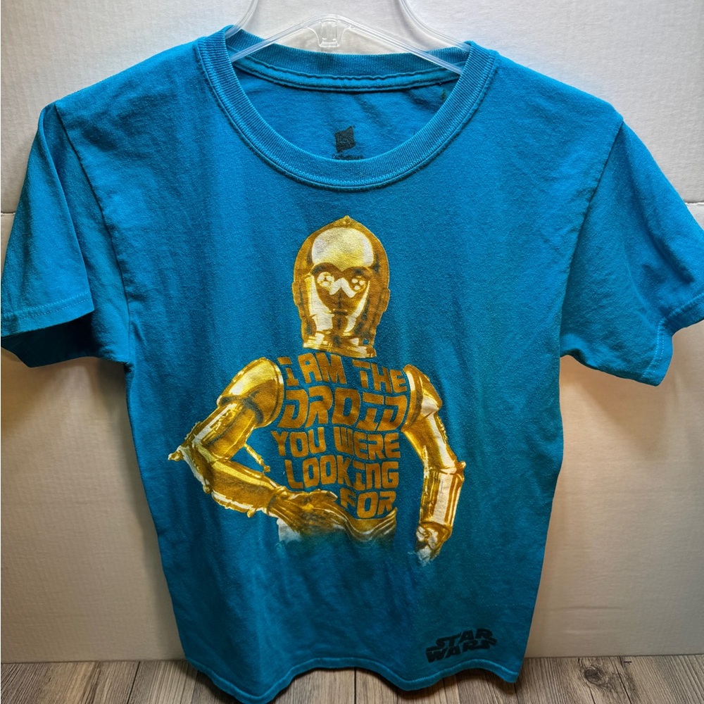 Women’s Disney Parks Star Wars C-3PO Blue “I Am The Droid” T-Shirt Size Small